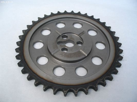 C45 Material 428*18T Steel Spur Gear Double Heat Treatment Sprocket Gear Chain Wheel